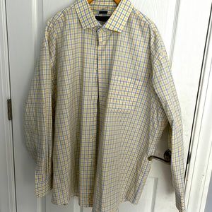 Men’s 100% cotton plaid dress shirt